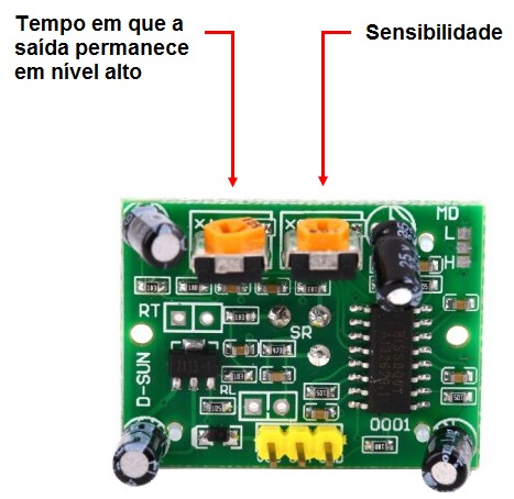 Módulo sensor de presença PIR HC-SR501