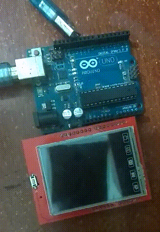 encaixando Shield LCD TFT no Arduino uno