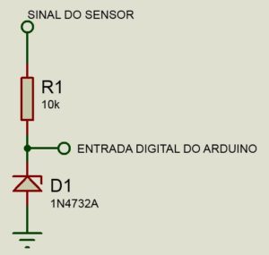 Circuito diodo zener + resistor