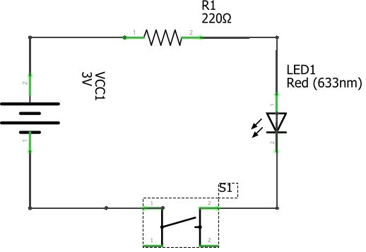 circuito para acender um led