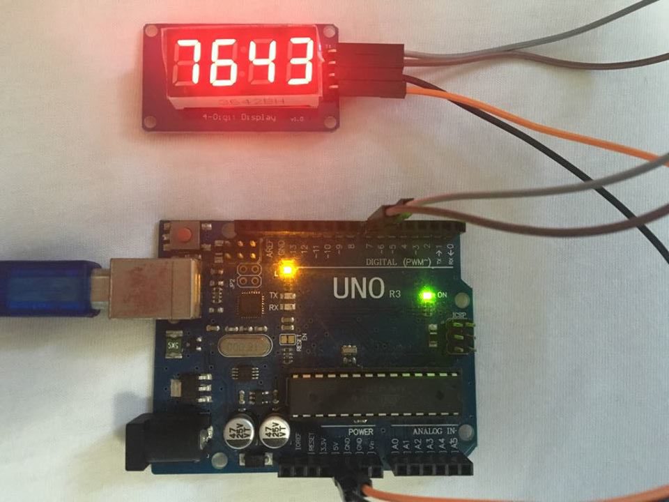 Arduino imprimindo numero de 4 dígitos no módulo TM1637